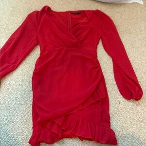 Elegant Red Wrap Dress